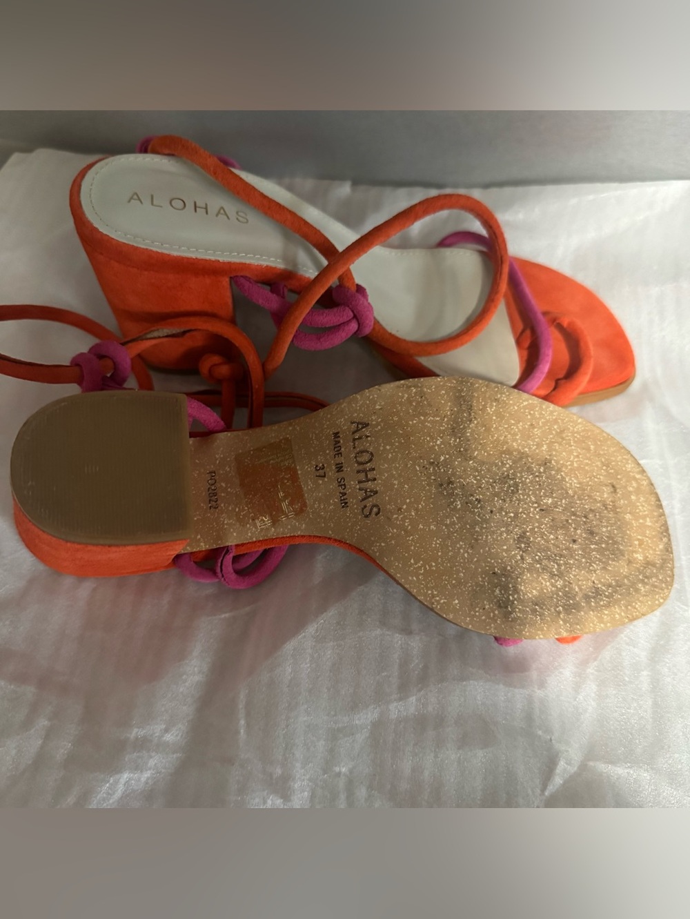 Paloma Sandal by Alohas - Pomelo Orange / Pink size 37 Made In Spain - Picture 4 of 10